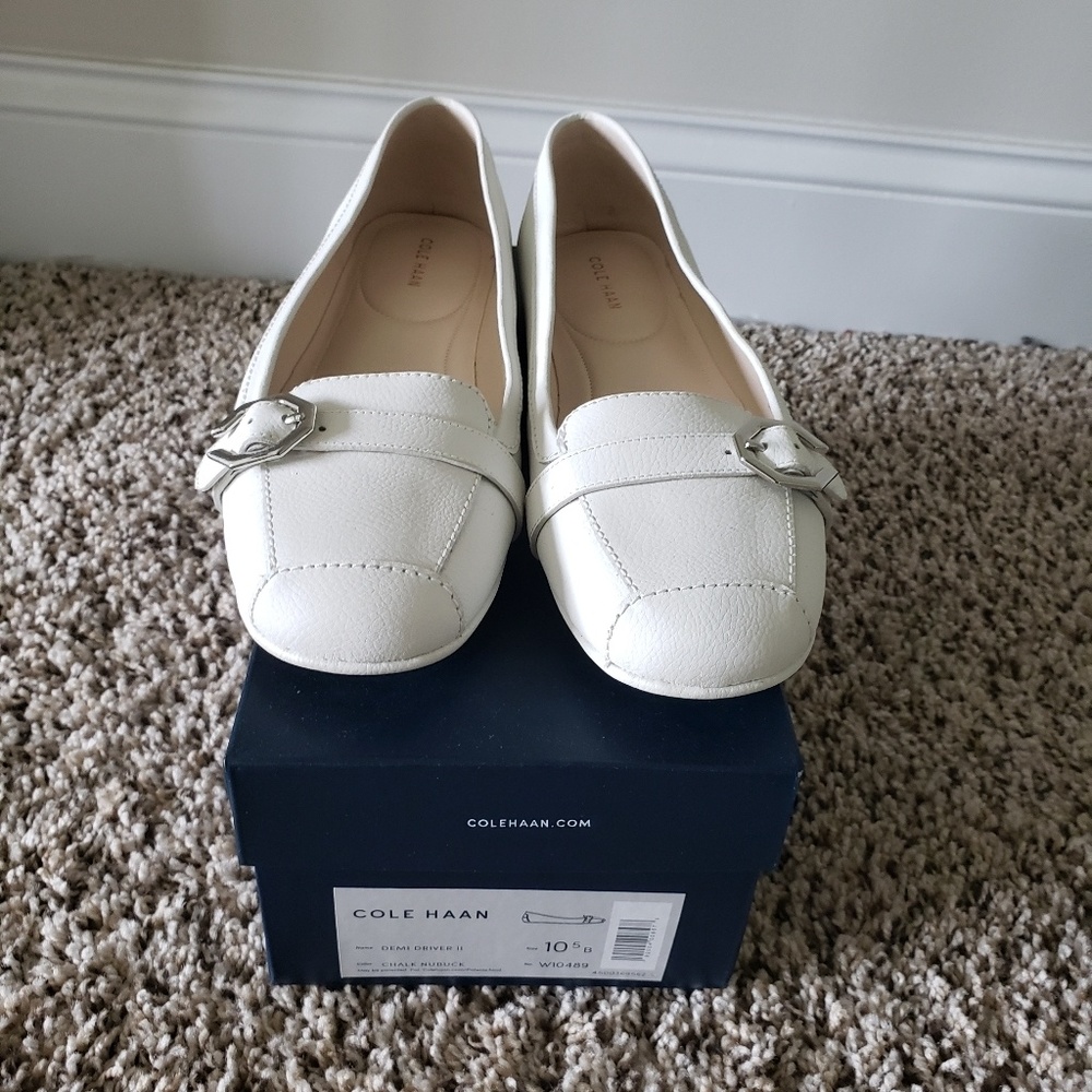 Cole Hann White Demi Driver II *new never worn*